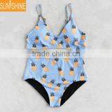 Pineapple Print Reversible Seamless Bikini High Waist Brazilian Swimwear thumbnail-1