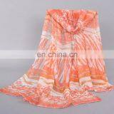 Custom Flower Shawl Silk Scarf Sunshade Voile Scarf Pare Shawl Scarves thumbnail-3