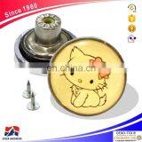 Sanshui Factory Wholesale Custom Engraving Metal Clothing Buttons Color Cartoon Design Button