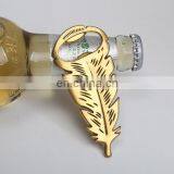 Feather Shape Gold Plated Metal Bottle Opener for Wedding Return Gift thumbnail-5