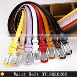 New 8 Colors Thin Pu Leather Belt Female Red Brown Black White Yellow Waist Belts For Dress
