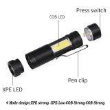 LED Flashlight 4 Modes Work Light Lamp Waterproof Lanterna Pocket Aluminum Torch For Hiking Camp With Pen Clip Lamp thumbnail-2