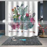 Wholesale Waterproof Curtain Fabric Digital Printing Custom Made Shower Curtain thumbnail-3