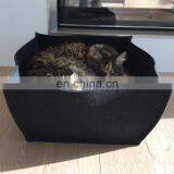 Comfortable Handmade Organic Wool Felt Cat Cave For Large Kittens thumbnail-4