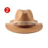 Регулируемые фельтровые шляпы для женщин на зиму, церковные шляпы, шляпы для мужчин на осень, джазовые панамки, винтажные широкополые федоры с ремнем и пряжкой, трильби thumbnail-2