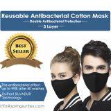 Reusable Washable Silvadure Printed Green Tartan Antibacterial Knitted Fashion Sports Mask thumbnail-3