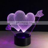 3D Night Light Lamp LOVE Heart Christmas Valentine's Day Gift for Lover thumbnail-2
