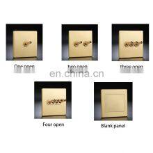 Retro Gold 2 Open Nordic Minimalist Home Improvement Theme Brass Lever 86 Type Concealed Electrical Wall Switch Panel thumbnail-5