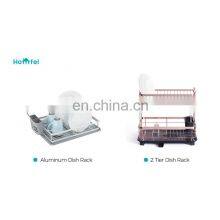 2 Tier Compact Dish Drainer Rack Board With Chrome Plating Wire For Kitchen Organization thumbnail-2