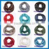 Euramerican Pop Polyester Cotton Hot Stamping Circle Loop Neck Scarf Shawl