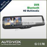 HD 1080P Bluetooth Rearview Mirror Car Gps With Dvr