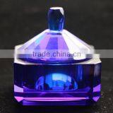 Nice Color Crystal Glass Sugar Bowl With Lit for Home Decoration