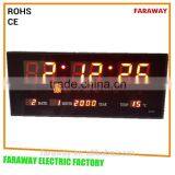 3" Red Led Shop Clock With Calendar,alarm and Temperature