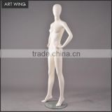 glossy white/black full mannequin female with wooden arms