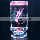 Elegant 3D Laser Crystal Craft With Horn Pattern with customized logo service