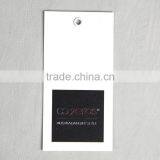 White Card Paper Hangtag With Black Printted and Logo Sliver Stamping for Men 's Trousers thumbnail-2