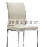 Z658 Dark Brown Leather Metal Galvanized Steel Base Dining Chairs thumbnail-2