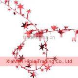 HOT SALE Metallic Red Stars Christmas Gift Wrapping Wired Tinsel Garlands thumbnail-3