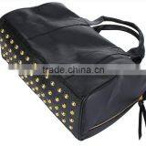 New Fashion Women's Handbag PU Leather Handbag Gold Rivet Tote Shoulder Messenger Bag Purse Hobo Black Brown thumbnail-4