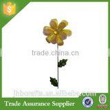 yellow wrought iron flowers and leaves metal garden stakes