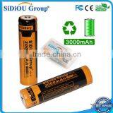 Sidiou Group Powerful 18650 Lithium Ion Battery 3.7V 3000mAh Rechargeable Battery for LED Flashlight Torch (A Set of 2 Pieces)