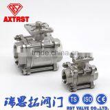3PC SS316 Float Female Ends Ball Valve With Direct Mounting Pad thumbnail-3