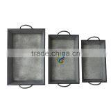 Shabby Metal Drinks Tray With 2 Metal Handles thumbnail-2