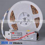 120leds/m 5m 600leds waterproof smd 3528 led strip light