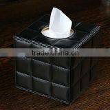 Delicate Black Leather Tissue Box Wholesale Antique Household Box for Tissue thumbnail-1