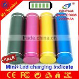 Wholesales promotion gift LED charging indicate mobile power bank 2200mah