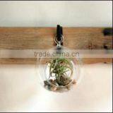 Wooden Strips Board With Wrought Iron Hooks( No Glass Globe Decor) thumbnail-3