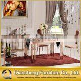 Rose Gold and Marble Dining Table Set Stainless Steel Furniture thumbnail-5