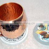 Customized Cheap Wooden Tea Cup Coaster, Tea Placement Cup Mat Coaster, Handmade Mule Mug Coaster, Custom MDF Wood Coaster thumbnail-3