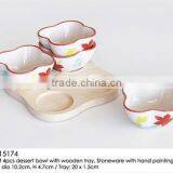 Dessert Ceramic Bowl, Set of 4 , With Beautiful HandPaniting thumbnail-1