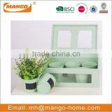 Set of 3 With Tray Decal Metal Mini Flower Pot thumbnail-3