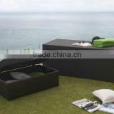 PE rattan cushion storage box for outdoor furniture