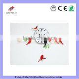Metal Clock Wall Iron Bird Pendulum Clock Design Silent Sweep Step Art Clock thumbnail-3