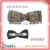 2013 Popular New Style Handmade Glass Stone Shoes Flower With Clip in Black Color thumbnail-1