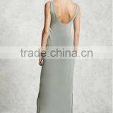 2017 Summer Women Scoop Neck Cami Dress Side Slits Maxi Tank Dress HSm9183 thumbnail-2