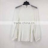 Yiwu Stock Apparel Women Pleated Transparent Sexy Chiffon Blouse thumbnail-5