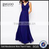 MGOO Hot Selling OEM/ODM Custom Logo Blue Maxi Dress Elegant Evening Vestidos Women Chiffon Clothing #25206029 thumbnail-4
