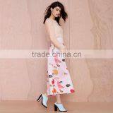 MGOO High Quality Wholesale Women Long Skirts With Block Print Midi High Waist Skirts 15146A360 thumbnail-2
