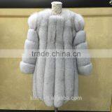 PC-255 European Style Top Selling Real Fox Fur Products Cheap Women Knee Length Winter Coat thumbnail-3
