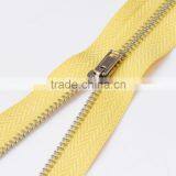 Brass Closed End Metal Zipper or Zips Wholesale Gold Teeth 3# Metal Zipper thumbnail-2