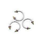 Triple Spike Surgical Stainless Steel Non - Toxic Horse Shoe Circular Barbell For Anniversary thumbnail-1