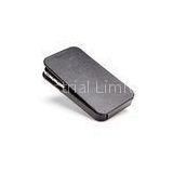 Non - toxic Leather Iphone Protective Cases Cover Book Style grey