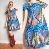 2015 new style on sale o-neck short sleeve women fashion print skirt China dress manufacturers