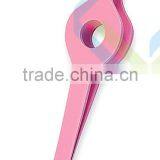 Beautifull Pink Color Cosmetic Stainless Steel Eyebrow Tweezers With Colour Coated