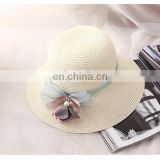 Pearl Bowknot Straw Hat Large Eaves Sunscreen Beach Hat