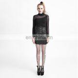 Punk Rave Q-270 Black High Waist Fetish Military Style Mini Skirt With Straps thumbnail-5